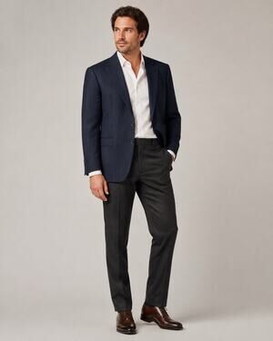 Yves Saint Laurent Mens Navy Pinstripe Sport Coat Blazer France Size 54 Wool